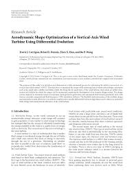 Tentu saja bisa banget loh. Pdf Aerodynamic Shape Optimization Of A Vertical Axis Wind Turbine Using Differential Evolution