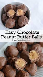 Easy Chocolate Peanut Butter Balls Recipe Peanut Butter Balls Delicious Chocolate Chocolate Covered Peanuts
