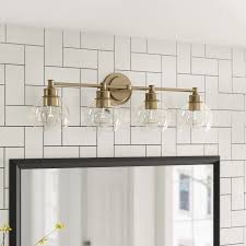 Evan 4 Light Dimmable Vanity Light In 2020 Vanity Lighting Gold Bathroom Fixtures Powder Room Lighting