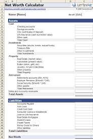 Free Net Worth Calculator For Excel Personal Financial Statement Net Worth Statement Template