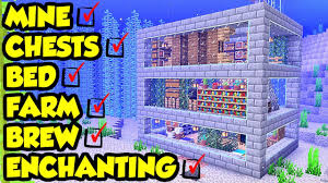 How do you make a house underwater in minecraft? Minecraft Easy Underwater Full Survival House Tutorial How To Build Youtube
