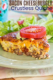 Bacon Cheeseburger Crustless Quiche Enjoy This Dish As Make Ahead Meal Prep Breakfast Hearty Brunch Or Q Quiche Recipes Crustless Quiche Bacon Cheeseburger