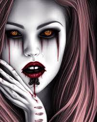 Illustration hyper réaliste d'une femme vampire · Creative Fabrica