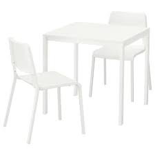 Melltorp Nilsove Table And 2 Chairs White Rattan White Ikea Ikea Dining Sets Ikea Dining Ikea
