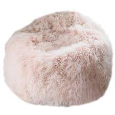 Waqia bean bag chair cover only without bean filling extra large washable linen stuffed animal storage stuffable memory foam replacem. Pink Kids Size Mongolian Sheepskin Bean Bag Chair Made In Australia For Sale At 1stdibs