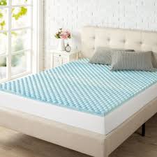 Zinus 1 5 In Twin Gel Memory Foam Mattress Topper Blue In 2020 Zinus Memory Foam Mattress Topper Comfort Mattress