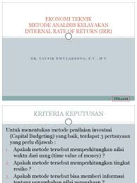 We did not find results for: Pert 7 Ekonomi Teknik Internal Rate Of Return
