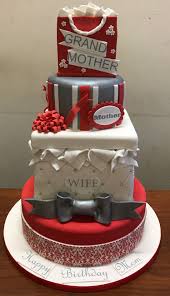 Attractive Birthday Cake For Wife Design Red White And Silver Birthday Cake Thedanesbakey Cake Cake For Husband Spy Cake