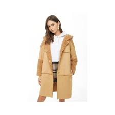 Msg me with any questions!❣#camel #miniskirt #zipper #fauxsuede. Forever 21 Faux Suede Faux Shearling Coat Camel From Forever 21 On 21 Buttons