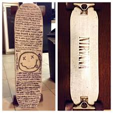 It takes 60 years for a maple tree to mature enough to harvest, while it takes bamboo. Alan Navarro On Twitter Diy Nirvana Skateboard Art Lyrics Http T Co Xr8g9aupng