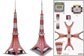 Papermau Tokyo Tower In Japan A Miniature Paper Model By Hanae Nozaka Paper Models Tokyo Tower Paper Car