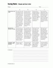 While your résumé won't get you the job you really want, if you're following a standard hiring process, a good co. Scoring Rubric Resume And Cover Letter Printable 6th 12th Grade Teachervision