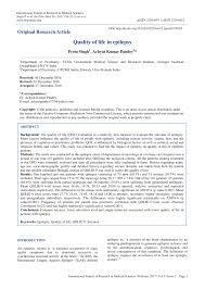 Pdf Quality Of Life In Epilepsy