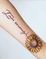 Active And Sunny Sunflower Tattoo Art Designs In 2020 Summer Lily Fashion Style Sunflower Tattoo Word Tattoos On Arm Sunflower Tattoo Meaning