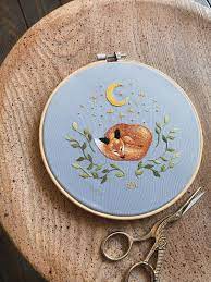 Cute little fox embroidery design. Fox Embroidery Pattern Pdf Embroidery Tutorial Fox Pattern Etsy In 2021 Embroidery Patterns Animal Embroidery Designs Portrait Embroidery