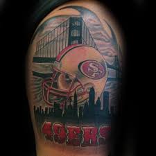 Decorate your laptops, water bottles style, stylish, trending, hip, city, skyline, popular, new, trendy, abstract, america, case, phone, colorful, nature, gorgeous, american, love, animals american football house design sticker. 50 San Francisco 49ers Tattoos For Men Football Design Ideas