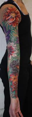 Color Flower Sleeve Tattoo Tattoos Pinterest Tattoos Flower Tattoo Sleeve Colorful Flower Tattoo Tattoo Background