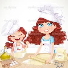 Lindo Cabello Rizado Madre E Hija Horneando Galletas Aisladas En Whi Ilustracion De Stock 37684987 Suegra Pinterest Cartoon Pics And Illustrations