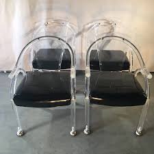 Vintage Mid Century Lucite Chairs Set Of 4 Chairish Mid Century Lucite Lucite Chairs Chair