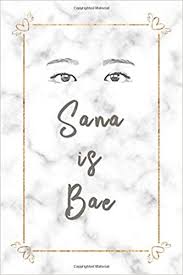 Click on the image for a larger view. Sana Is Bae Twice Member Eyes With White Marble Background And Rose Gold Hearts 100 Page 6 X 9 Blank Lined Notebook Kpop Fan Merch Journal Book For Once Fandom Mafia