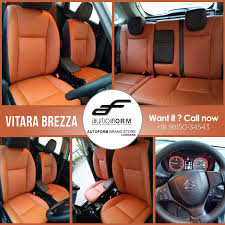 Best Branded Car Seat Covers In Ludhiana Punjab Suzuki Vitara Brezza Is Thrilling The Roads With Its Most Trending Colour Tan Car Seats Brand Store Ludhiana