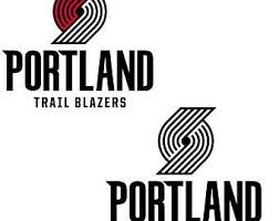 The original logo between 1970 and 1990 had five red pinwheel lines and five black pinwheel lines, with portland above the logo and trail blazers below it. Blazers Logo Etsy
