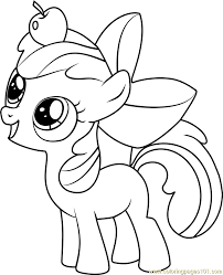 My little pony is an entertainment franchise developed by hasbro which is marketed primarily to girls. Apple Bloom Coloring Page For Kids Free My Little Pony Friendship Is Magic Printable Coloring Pages Online For Kids Coloringpages101 Com Coloring Pages For Kids