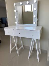 A wide variety of vanity hollywood mirror lights options are available to you, such as surface treatment, certification, and. 900 X 500 3 Drawer Mobile Vanity With Framed Hollywood Mirror Foldable Pine Legs White The Vanity Studio