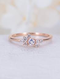 Moonstone Engagement Ring Rose Gold Engagement Ring Simple Etsy In 2021 Rose Gold Engagement Ring Simple Gold Simple Engagement Ring Simple Engagement Rings