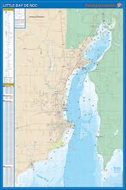 Little Bay De Noc Detailed Fishing Lake Map Gps Pts Waterproof Depth L128