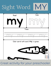 Sight Word My Worksheet Primarylearning Org Learning Sight Words Sight Words Words
