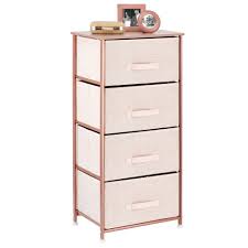 Mdesign Wood Top Dresser Storage Table Organizer Unit 4 Drawer Light Pink Rose Gold 17 75 X 12 X 37 Dresser Storage Storage Towers Storage