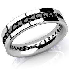 2 00ct Men S Black Diamond Eternity Wedding Band Channel Ring Black Diamond Ring Engagement Black Diamond Wedding Rings Black Diamond Wedding Bands