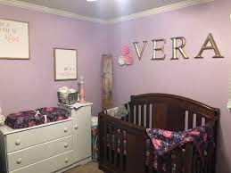 Dark Purple Pink Floral Roses Baby Girl Nursery Crib Bedding Etsy