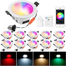Anybody replaced their old recessed lighting fixtures with an led module? Buy Indarun Smart Recessed Lighting 10 Pack 3 Inch Led Light Fixtures Rgbcw 5w 350lm 2700k 6500k Dimmable Multicolor Bluetooth Wifi Downlights Compatible For Alexa And Google Home Online In Indonesia B07w3vs67z