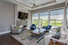 Hubbell Homes Tile Fireplace Large Windows Living Room Large Windows Living Room Home Custom Homes