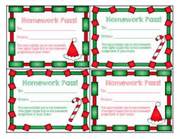 Freebie Holiday Homework Passes Homework Pass Holiday Homework Homework