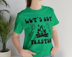 Lets Get Toasted T-shirt, Camping Shirt, Campfire T-shirt, S'mores Shirt,  Marshmallow Toasting Shirt, Glamping T-shirt, Unisex Fit