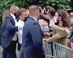 French president emmanuel macron was slapped in the face as he greeted a crowd of people in southern france today. Ovmh5jfb8pzmam