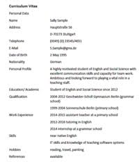 A cv is a thorough and comprehensive document, detailing not only your education and work history, but also your achievements, awards. Lebenslauf Auf Englisch Curriculum Vitae With Example