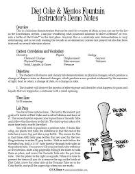 Diet Coke Mentos Fountain Pdf Diet Coke Mentos And Coke Soda And Mentos Experiment