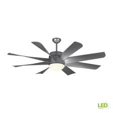 Monte Carlo Turbine Led 56 In Led Indoor Painted Brushed Steel Ceiling Fan Ceiling Fan Unique Ceiling Fans Ceiling