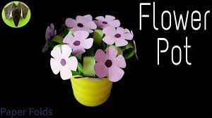 How To Make An Easy Flower Pot Bouquet For Mother S Day Paper Craft Tutorials Youtube