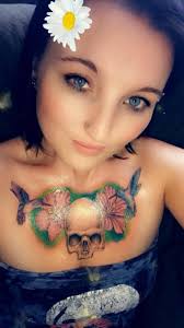 Skull and Roses Tattoo Design