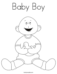 The curious george coloring pages to print showcase the monkey on some of his famous adventures. Baby Boy Coloring Page Twisty Noodle