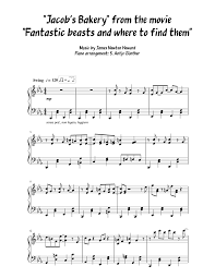 Print And Download In Pdf Or Midi Jacob S Bakery From The Movie Fantastic Beasts And Where To Find T In 2020 Fantastic Beasts And Where Free Sheet Music Sheet Music