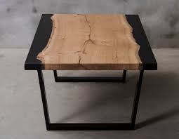 Black Resin Coffee Table Live Edge Coffee Table One Slab Oak End Table Stoliki Kawowe Home Decor Etsy