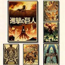 Attack on titan posters aot poster japanese anime poster art prints for home wall decor, 11.5in x16.5in,set of 8 pcs with attack on titan 50pcs stickers. Attack On Titan Posters Japanese Anime Kraft Paper Prints Clear Image Room Bar Home Art Painting Wall Sticker Painting Calligraphy Aliexpress