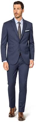 Slim fit navy blue pindot two button wool suit. Navy Blue Suits For Men Shop Navy Suits Hockerty