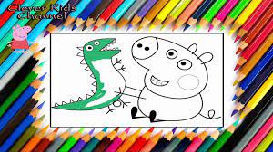 Select from 35919 printable coloring pages of cartoons, animals, nature, bible and many more. Peppa Pig Drawing And Coloring George Play Doht Rex Funny Kid Songs Video Dailymotion